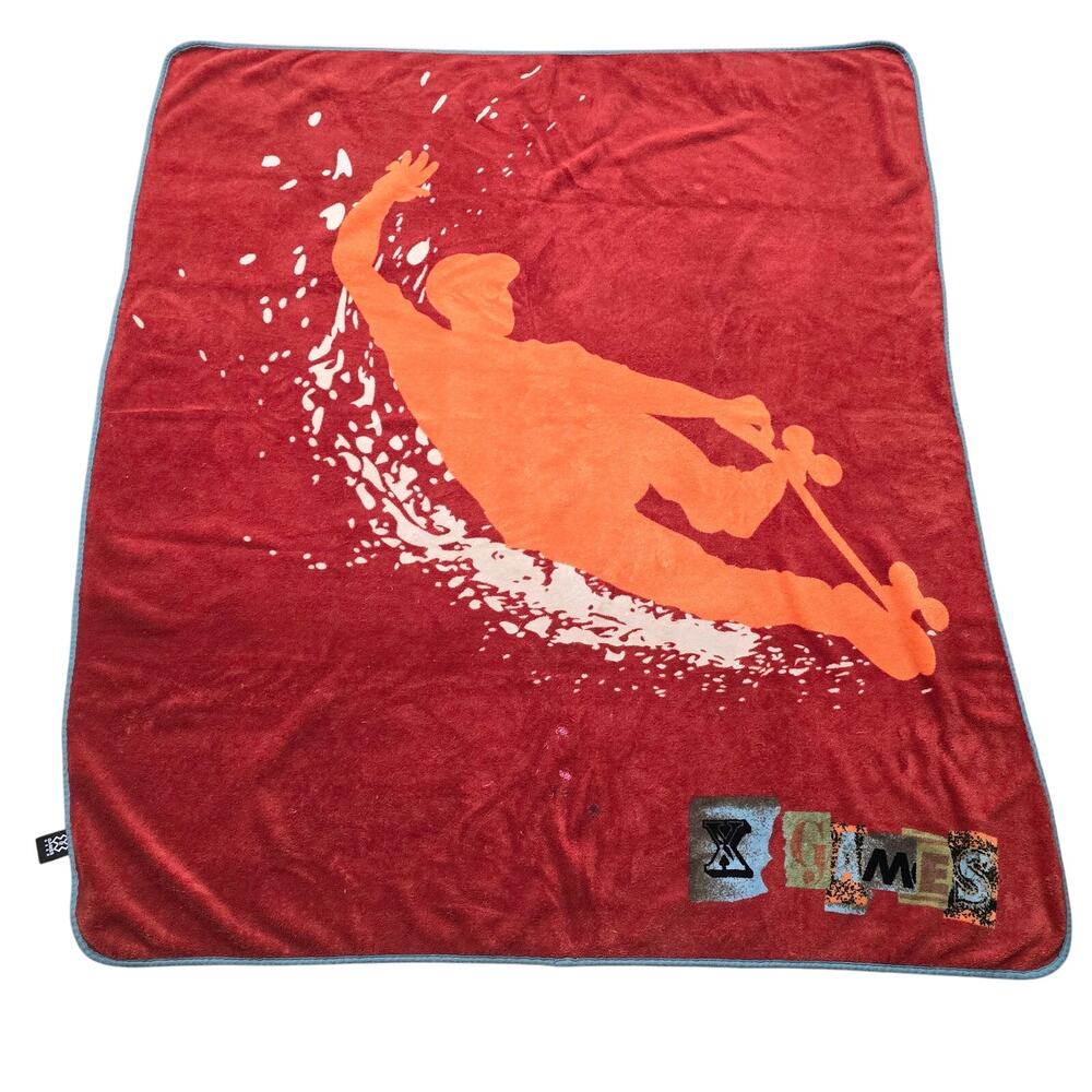 Vintage X Games Action Skateboard Soft Fleece Throw Blanket